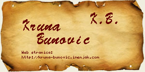 Kruna Bunović vizit kartica